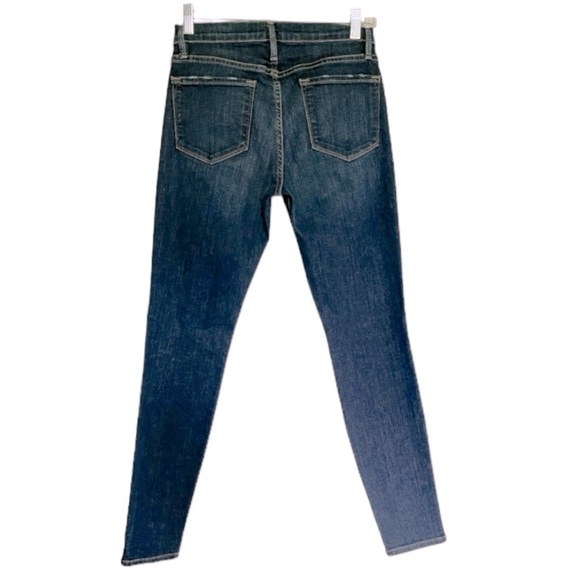 FRAME Le Skinny de Jeanne Distressed Mid Rise Jeans Wriley Wash | Size 28 - Picture 3 of 13